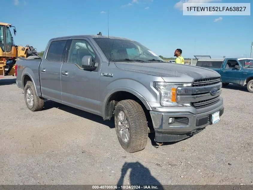 2020 Ford F-150 Lariat VIN: 1FTEW1E52LFA63827 Lot: 40700536