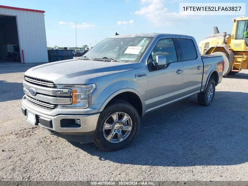 2020 Ford F-150 Lariat VIN: 1FTEW1E52LFA63827 Lot: 40700536