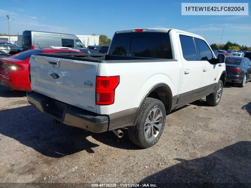 2020 Ford F-150 King Ranch VIN: 1FTEW1E42LFC82004 Lot: 40735228