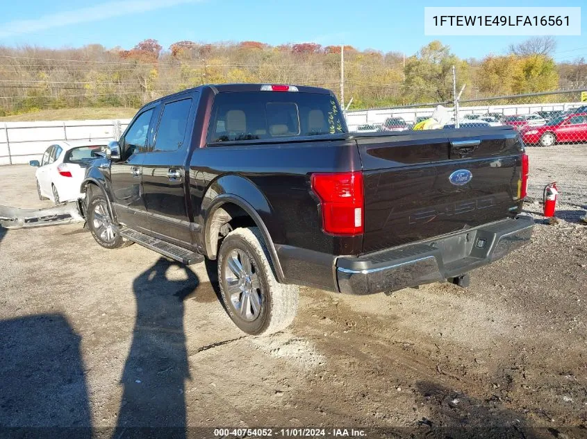 2020 Ford F-150 Lariat VIN: 1FTEW1E49LFA16561 Lot: 40754052