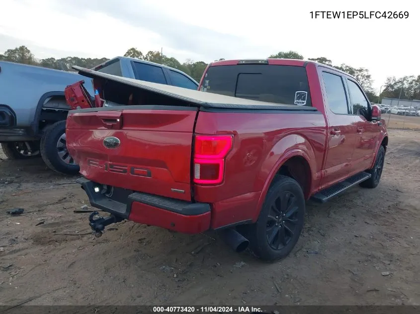 2020 Ford F-150 Lariat VIN: 1FTEW1EP5LFC42669 Lot: 40773420