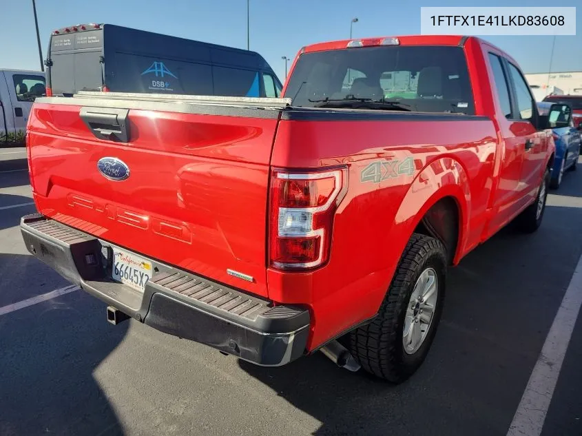 2020 Ford F150 Super Cab VIN: 1FTFX1E41LKD83608 Lot: 40881487