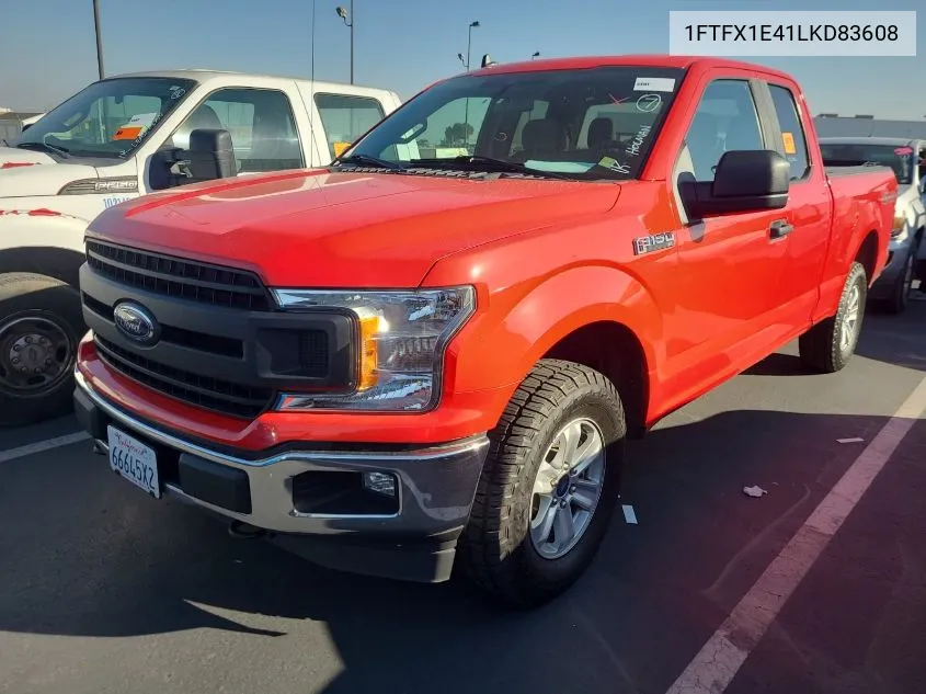 2020 Ford F150 Super Cab VIN: 1FTFX1E41LKD83608 Lot: 40881487