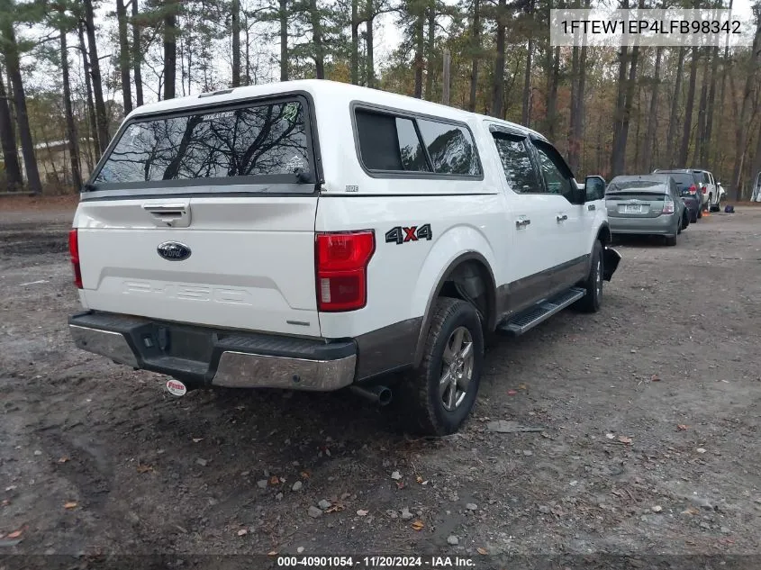 2020 Ford F-150 Lariat VIN: 1FTEW1EP4LFB98342 Lot: 40901054