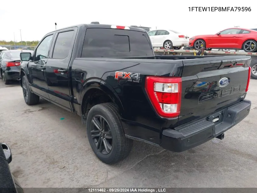 2021 Ford F-150 Lariat VIN: 1FTEW1EP8MFA79596 Lot: 12111462