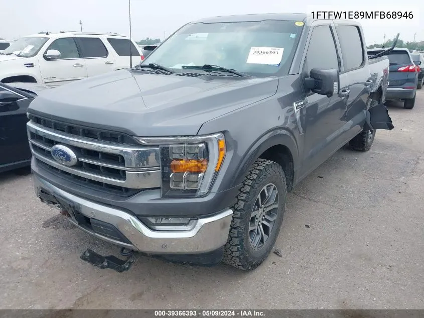 2021 Ford F-150 Lariat VIN: 1FTFW1E89MFB68946 Lot: 39366393