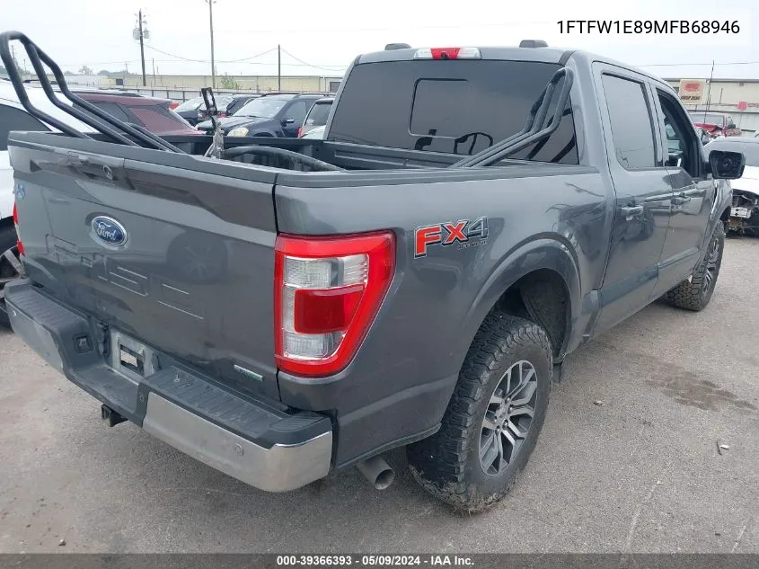 2021 Ford F-150 Lariat VIN: 1FTFW1E89MFB68946 Lot: 39366393