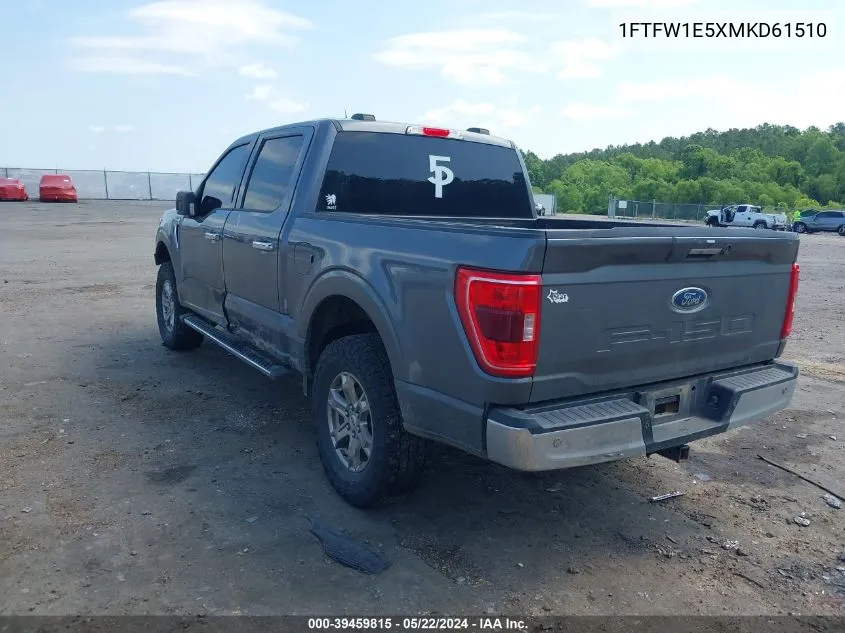 1FTFW1E5XMKD61510 2021 Ford F-150 Xlt