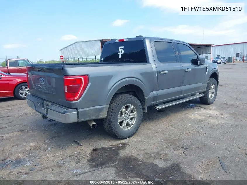 2021 Ford F-150 Xlt VIN: 1FTFW1E5XMKD61510 Lot: 39459815