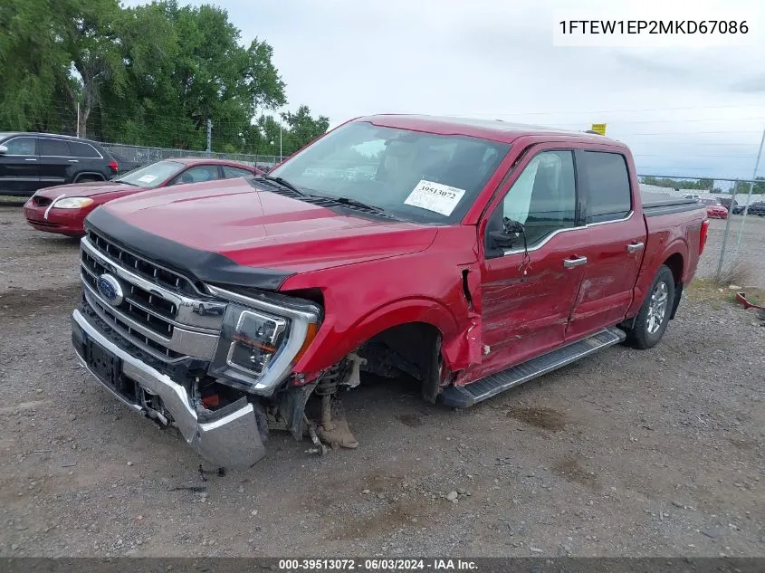 1FTEW1EP2MKD67086 2021 Ford F-150 Lariat