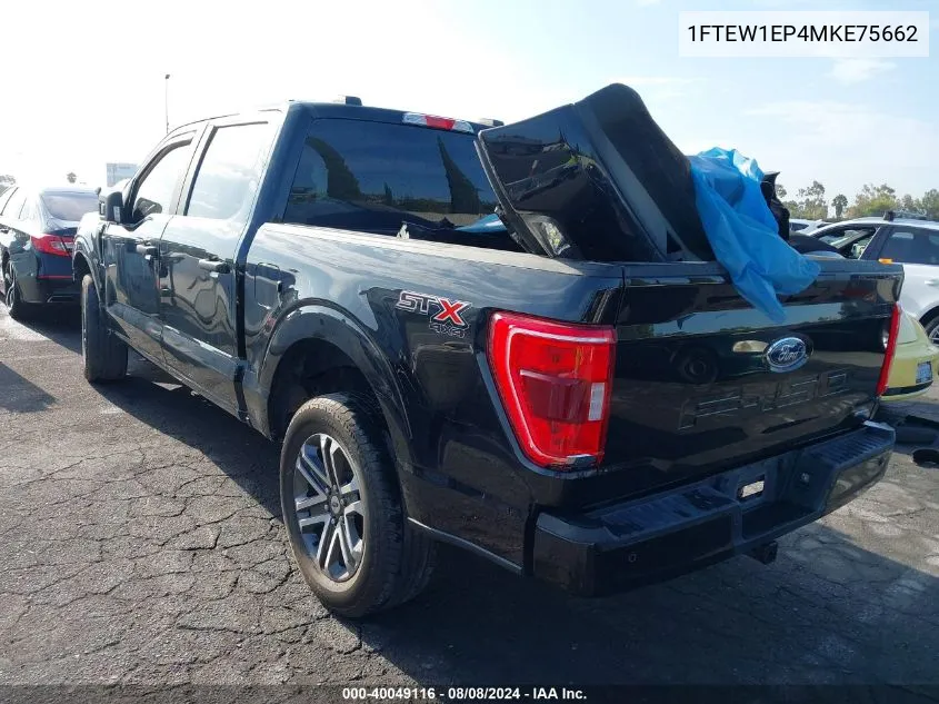 2021 Ford F-150 Xl VIN: 1FTEW1EP4MKE75662 Lot: 40049116