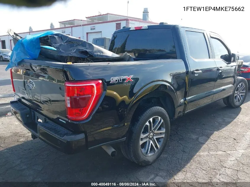 2021 Ford F-150 Xl VIN: 1FTEW1EP4MKE75662 Lot: 40049116