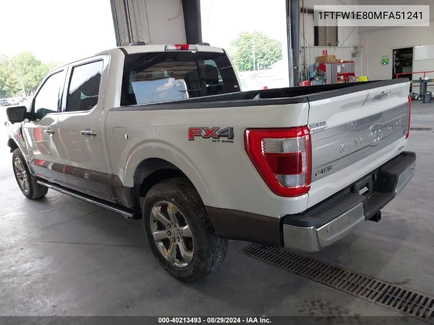 1FTFW1E80MFA51241 2021 Ford F-150 King Ranch