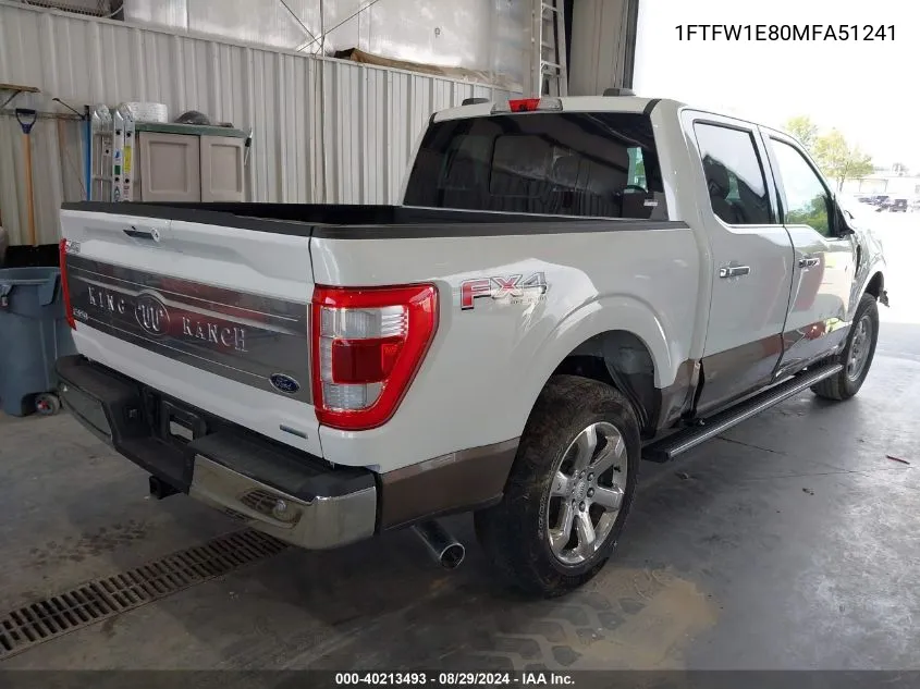 1FTFW1E80MFA51241 2021 Ford F-150 King Ranch