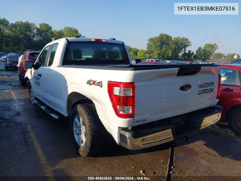 2021 Ford F-150 Xl VIN: 1FTEX1EB3MKE07516 Lot: 40262625