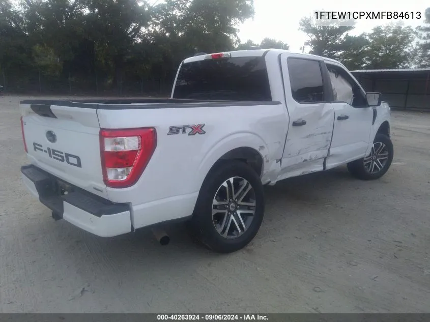 2021 Ford F150 Supercrew VIN: 1FTEW1CPXMFB84613 Lot: 40263924