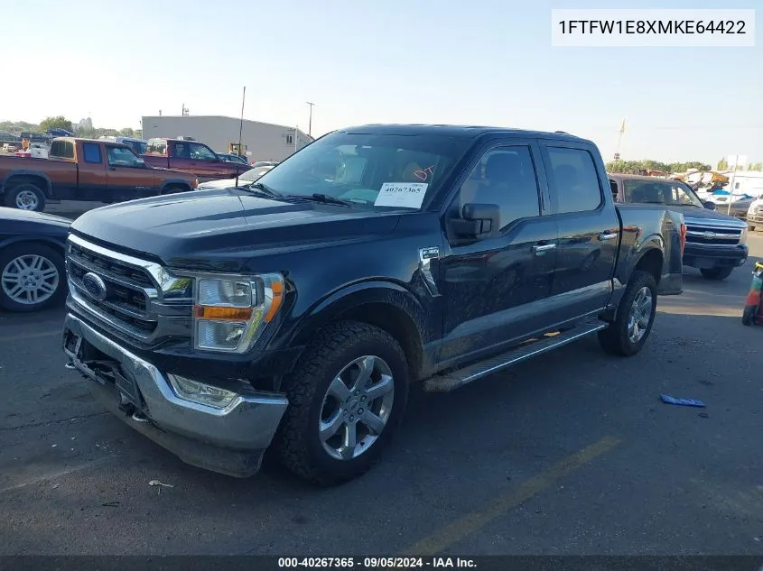 2021 Ford F150 Supercrew VIN: 1FTFW1E8XMKE64422 Lot: 40267365