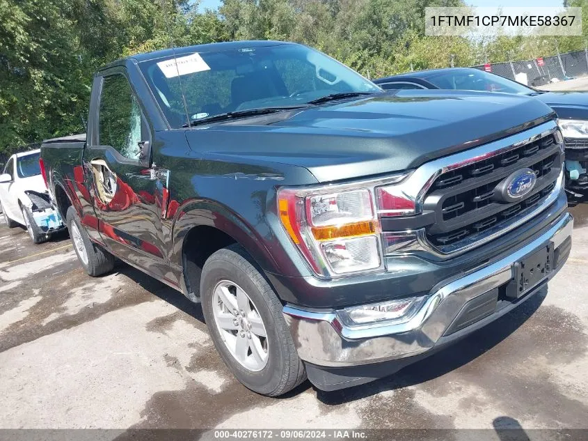 2021 Ford F-150 Xlt VIN: 1FTMF1CP7MKE58367 Lot: 40276172