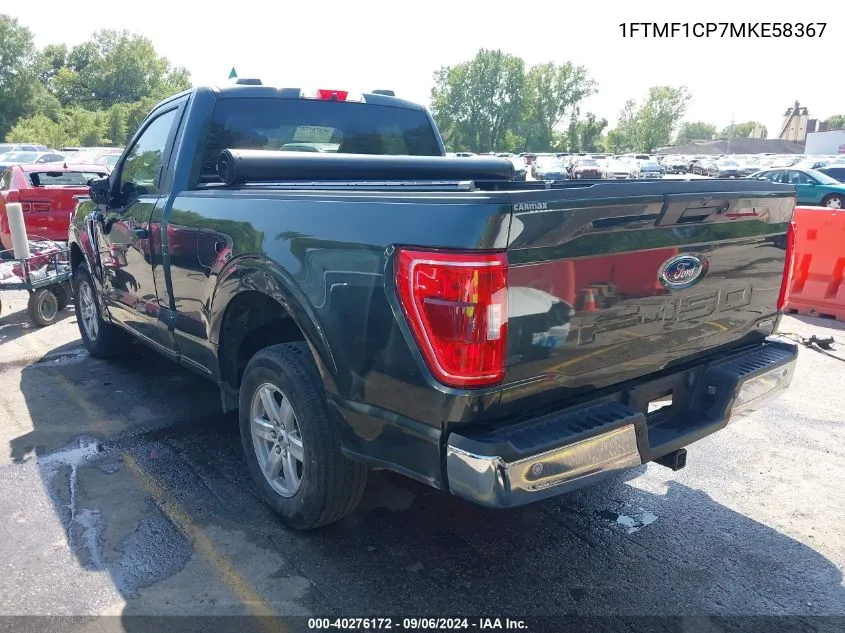 2021 Ford F-150 Xlt VIN: 1FTMF1CP7MKE58367 Lot: 40276172