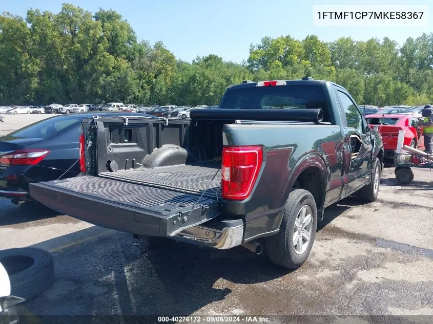 2021 Ford F-150 Xlt VIN: 1FTMF1CP7MKE58367 Lot: 40276172