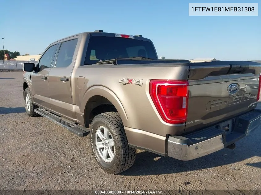 1FTFW1E81MFB31308 2021 Ford F-150 Xlt