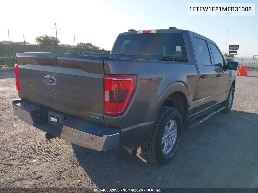 1FTFW1E81MFB31308 2021 Ford F-150 Xlt