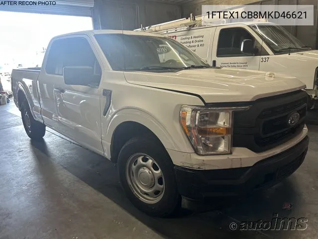 1FTEX1CB8MKD46621 2021 Ford F150 Super Cab