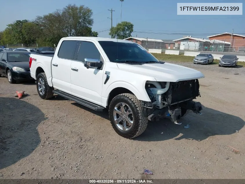 2021 Ford F-150 Lariat VIN: 1FTFW1E59MFA21399 Lot: 40320256