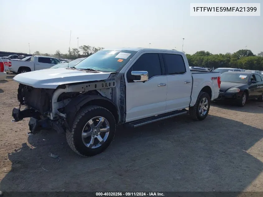 2021 Ford F-150 Lariat VIN: 1FTFW1E59MFA21399 Lot: 40320256