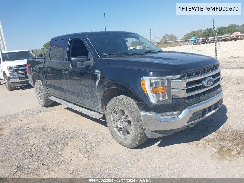 2021 Ford F-150 Lariat VIN: 1FTEW1EP6MFD09670 Lot: 40322954