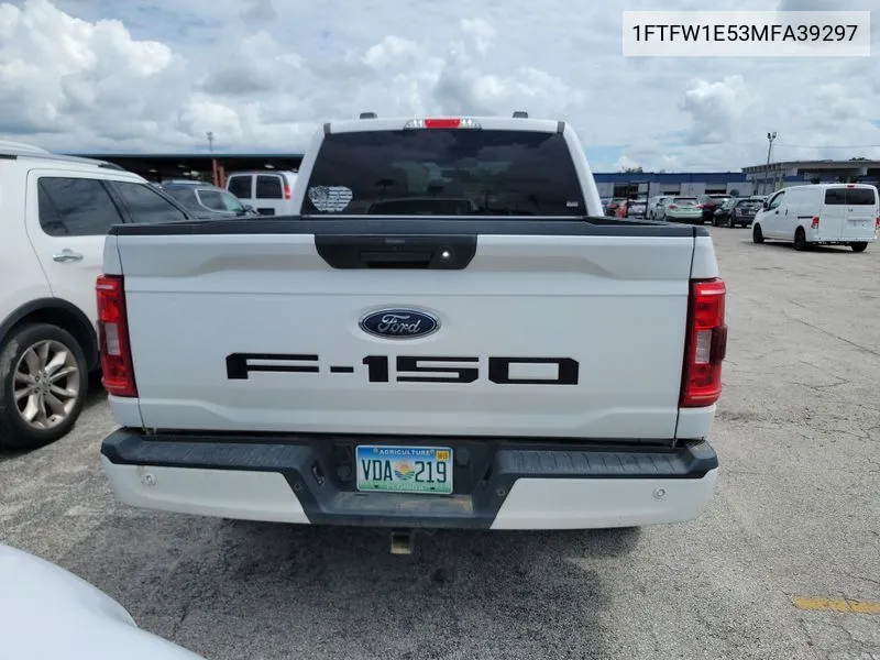 2021 Ford F150 Supercrew VIN: 1FTFW1E53MFA39297 Lot: 40363532