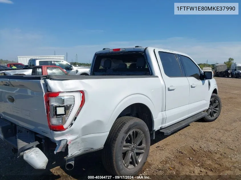 2021 Ford F-150 Lariat VIN: 1FTFW1E80MKE37990 Lot: 40364727