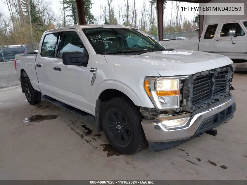 2021 Ford F150 Xlt VIN: 1FTFW1E81MKD49059 Lot: 40867828