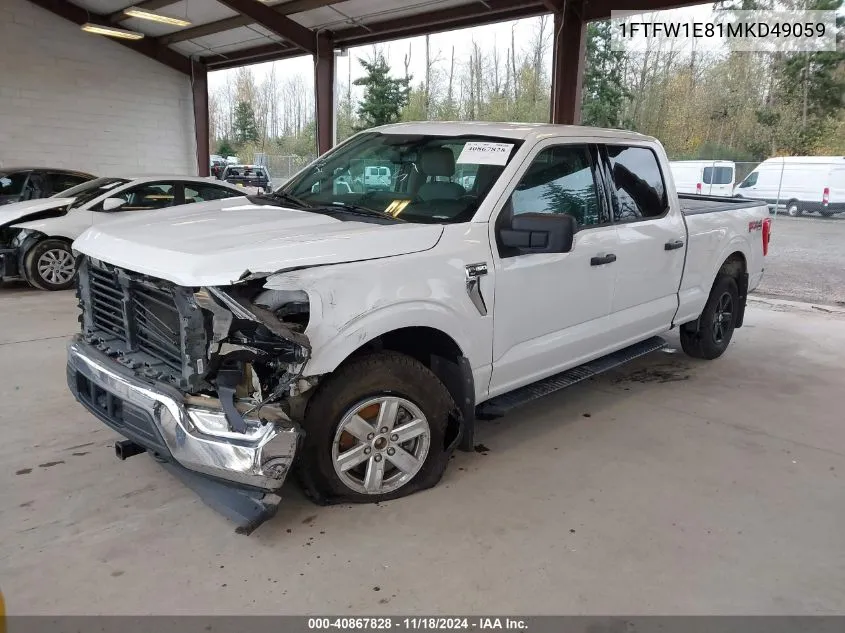 2021 Ford F150 Xlt VIN: 1FTFW1E81MKD49059 Lot: 40867828