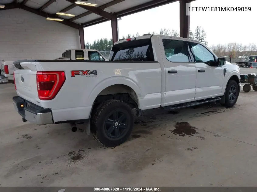 2021 Ford F150 Xlt VIN: 1FTFW1E81MKD49059 Lot: 40867828