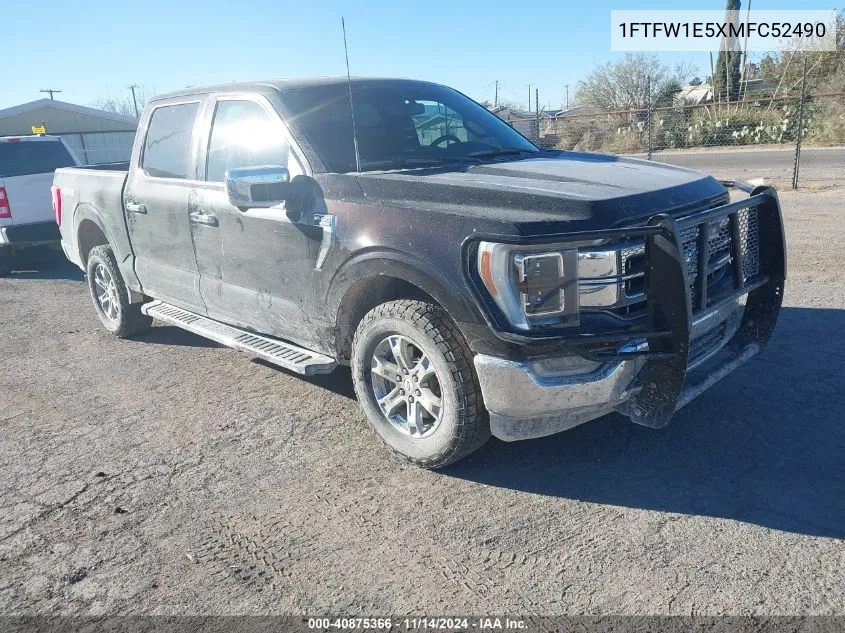 2021 Ford F-150 Lariat VIN: 1FTFW1E5XMFC52490 Lot: 40875366