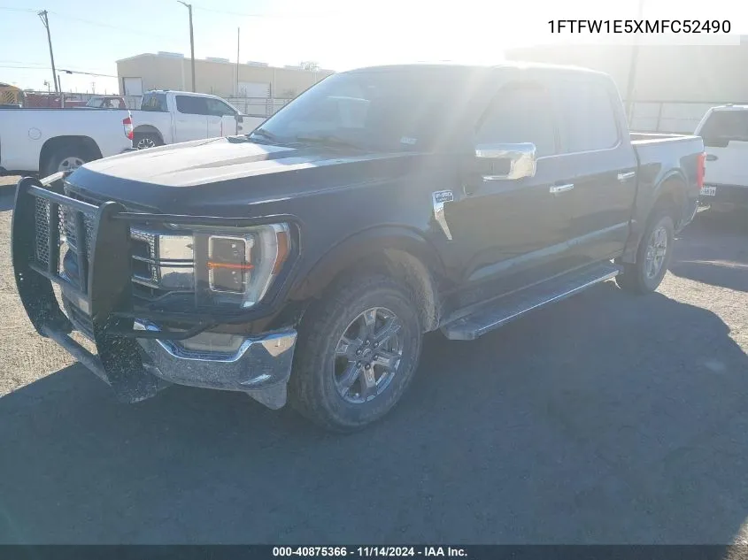 2021 Ford F-150 Lariat VIN: 1FTFW1E5XMFC52490 Lot: 40875366