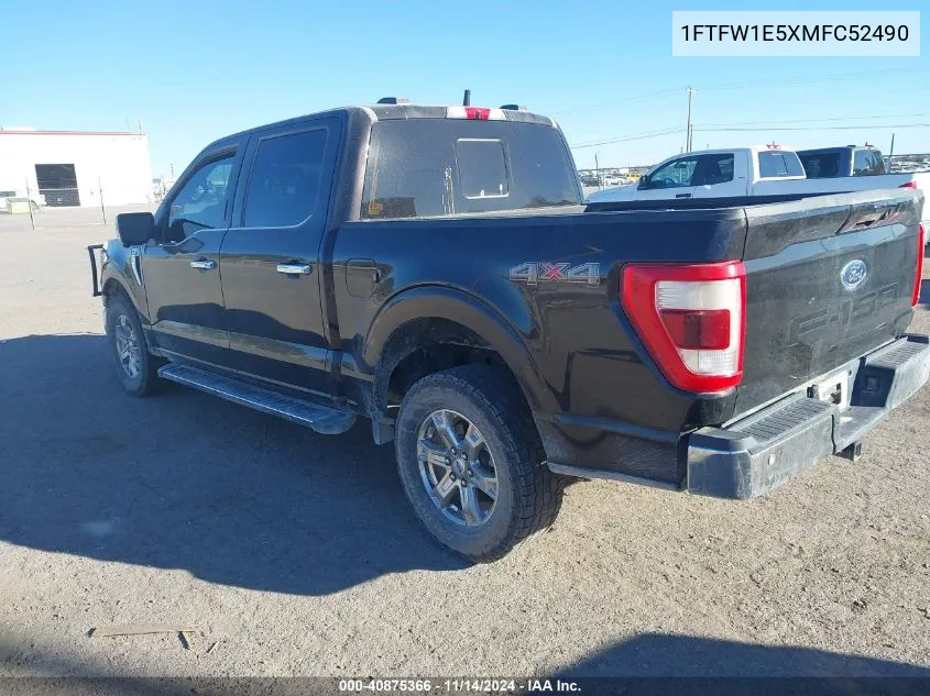 2021 Ford F-150 Lariat VIN: 1FTFW1E5XMFC52490 Lot: 40875366