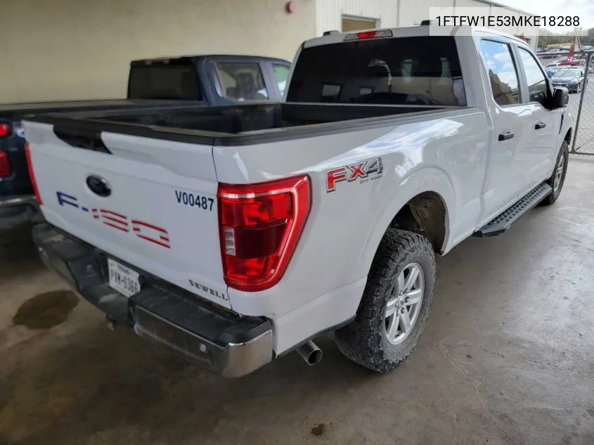 2021 Ford F150 Supercrew VIN: 1FTFW1E53MKE18288 Lot: 40931330