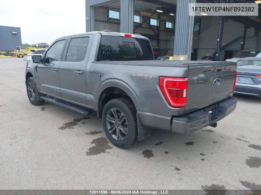 2022 Ford F150 Supercrew VIN: 1FTEW1EP4NFB92382 Lot: 12011596