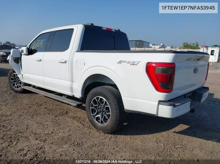 2022 Ford F150 Supercrew VIN: 1FTEW1EP7NFA53945 Lot: 12071216