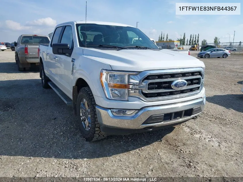 2022 Ford F150 Supercrew VIN: 1FTFW1E83NFB44367 Lot: 12087834