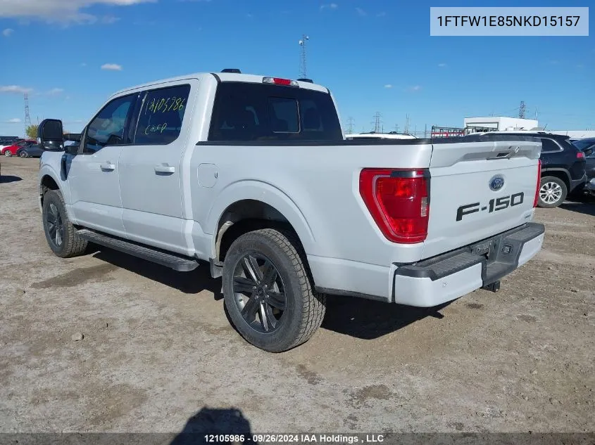 2022 Ford F150 Supercrew VIN: 1FTFW1E85NKD15157 Lot: 12105986