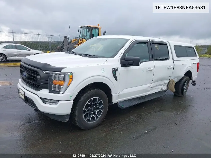 2022 Ford F-150 Xlt VIN: 1FTFW1E83NFA53681 Lot: 12107991