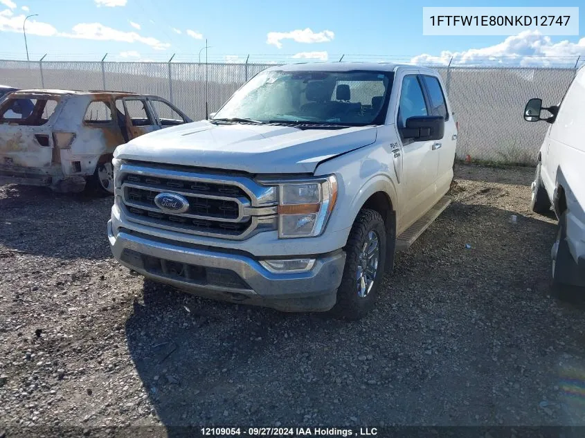 2022 Ford F-150 Xlt VIN: 1FTFW1E80NKD12747 Lot: 12109054