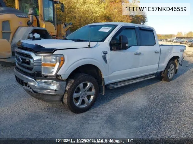 2022 Ford F150 Supercrew VIN: 1FTFW1E57NKD46559 Lot: 12118851