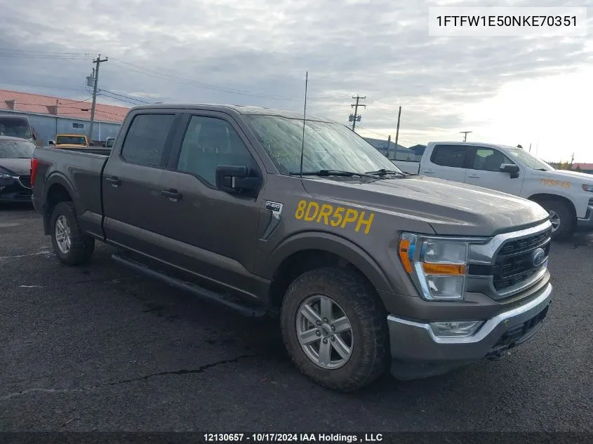 2022 Ford F150 Supercrew VIN: 1FTFW1E50NKE70351 Lot: 12130657