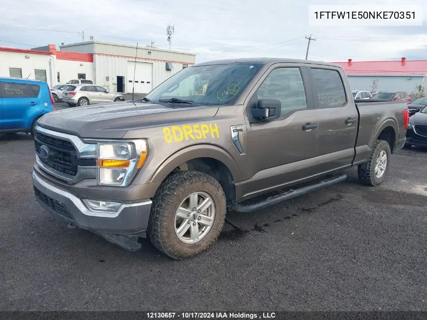 2022 Ford F150 Supercrew VIN: 1FTFW1E50NKE70351 Lot: 12130657