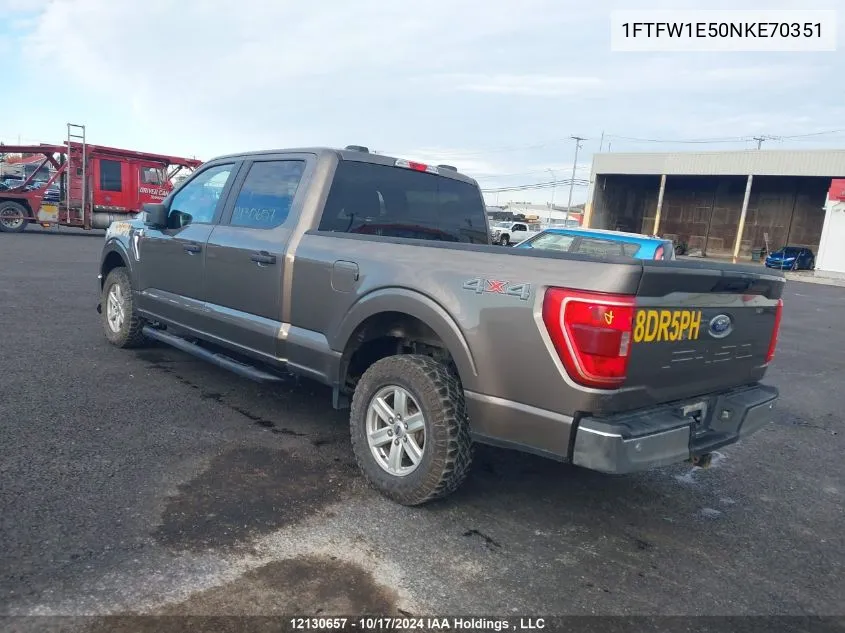 2022 Ford F150 Supercrew VIN: 1FTFW1E50NKE70351 Lot: 12130657