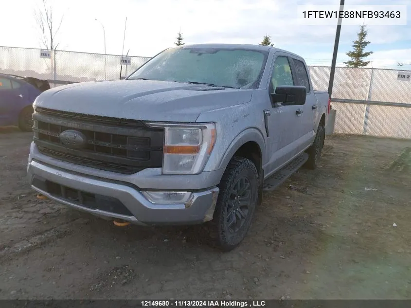 2022 Ford F150 Supercrew VIN: 1FTEW1E88NFB93463 Lot: 12149680